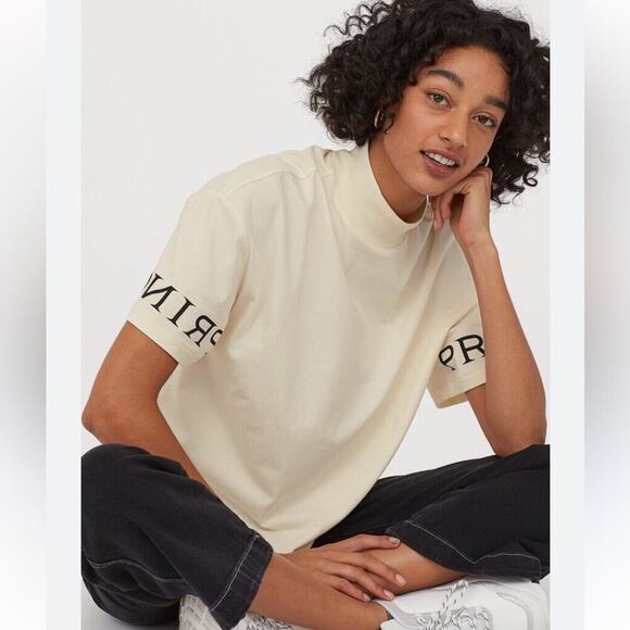 H&M x Pringle of Scotland Cream Knit Top Size XL Cotton Blend - Picture 1 of 8